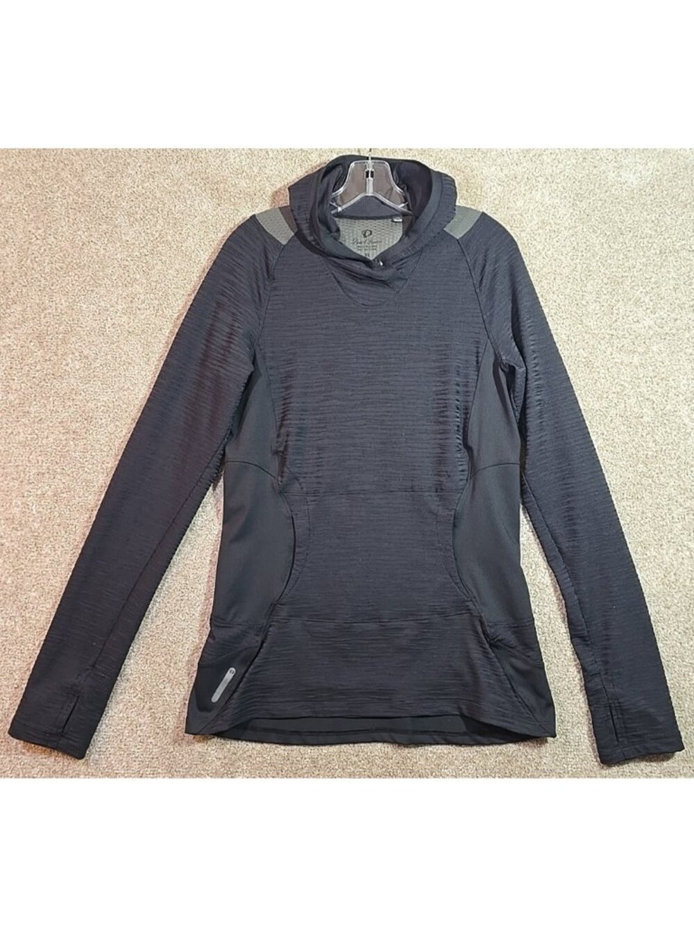 Pearl Izumi Cycling Shirt Long Sleeve Hooded Pockets Thumb Holes Women's Size XL